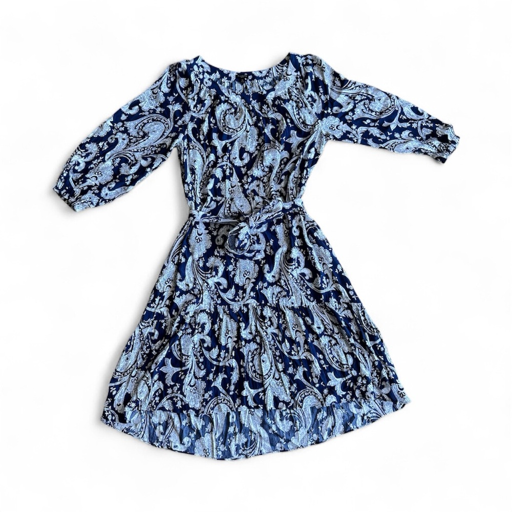 Talbots Flounce Hem Midi Dress Medium Petite